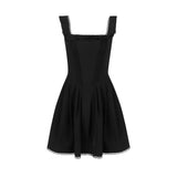 Amfeov hoco dresses Women Black A Line Dress Lovely Elegant Square Neck Holiday Party Dress Casual Sleeveless Summer Dress 2024