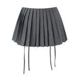 Amfeov Summer High Waist Skirts A Line Pleated Skirt Mini Gray Student Clubwear Casual Women's Clothing