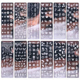 Amfeov 11pcs Nail Stamping Plate Jelly Stamper Scraper Set Leaves Flowers Dream Catcher Geometric Image Template Stencil LYSTZN01-12-1