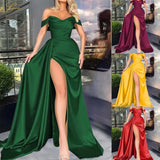 Amfeov Sexy Off The Shoulder Evening Party Long Dress Women A-Line Slim Waist Sleeveless Maxi Dress Female Backless Prom Wedding Dress