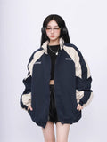 Black Friday Amfeov Vintage Windbreak Women Jackets Harajuku Patchwork Streetwear Coats for Female Hip Hop Korean Tops Casual Paired Clothes