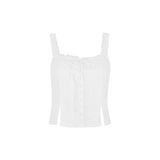 Amfeov New High Quality Women's Summer Cotton Hemp Jacquard Spicy Girls' Camisole Short Sexy Crop Top for Women 2024