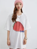 Back To School Amfeov Cotton Kawaii Strawberry Graphic T Shirts Y2k Streetwear Oversized Funny Short Sleeve Summer White Tops Cutecore Clothes