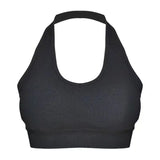 Amfeov-Fashion Sexy Halter Backless Bra Camisole for Women Wire Free Sport Bra Top Suspenders Solid Crop Tops Shockproof Vest Lingerie
