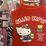 Amfeov Cute Hello Kitty Tank Tops Women's Camisole Short Top Summer New Spicy Slim With Hanging Straps Women's Clothes