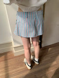 Back To School Amfeov Summer Stripe Shorts Women Y2k Causal Baggy Low Waist Korean Straight Half Pants Streetwear Fashion Female Short Skirts