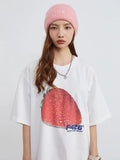 Back To School Amfeov Cotton Kawaii Strawberry Graphic T Shirts Y2k Streetwear Oversized Funny Short Sleeve Summer White Tops Cutecore Clothes