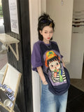 Back To School Amfeov Cartoon Print T Shirts Women Y2k Harajuku Graphic Tshirts Kawaii Japan Style Cutecore Tops Short Sleeve Oversized Tees