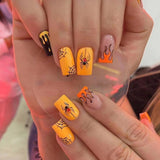 Amfeov Nail Inspo 2024 Summer 24pcs Square False Nails French Sea Mew Taro Purple Glitter Fresh Solid Color Full Set 2024 Summer New DIY Press On Nails