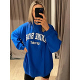 Letter Embroidery Sweatshirt Women 2024 Spring/Summer Clothing Loose Pullovers Tops Female Fashion Sweatshirts Hoodies Oversize