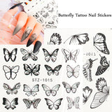 Amfeov 3D Butterfly Design Nail Watercolor Decals Adhesive Transfer Slider Spring Summer Manicure Stickers Decor 4Pcs/Set LYSTZ984-1017