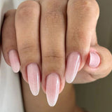 Amfeov Nail Inspo 2024 Summer 24pcs Almond False Nails French Leaf Glitter Line Simple Press On Nails 2024 Summer Fresh New DIY Wearing Fake Nails