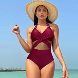 Amfeov One Piece Swimsuit 2024 Women Sexy Swimwear Female Solid Push Up Brazilian Summer Bodysuit Swimming Suits Bathing Suit