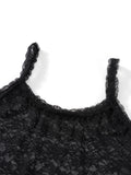 Amfeov Women 2 Pieces Sexy Lingerie Set Lace Mesh See-Through Sleeveless Cami Tops and G-string Panties Underwear Nightwear Suit Club