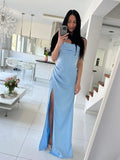 Amfeov Summer Maxi Dress Satin Bodycon Dress Women Party Dress 2024 New Arrivals Red Backless Sexy Celebrity Date Night Dresses