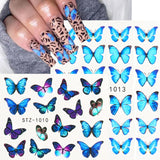 Amfeov 3D Butterfly Design Nail Watercolor Decals Adhesive Transfer Slider Spring Summer Manicure Stickers Decor 4Pcs/Set LYSTZ984-1017