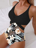 Amfeov Summer Sexy One Piece Swimsuit Women Black Swimwear Hollow Out Bathing Suit Female Beach Bathing Suit Pool Party Bikini Suit