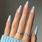 Nail Inspo 2024 Summer 24pcs Almond False Nails French Leaf Glitter Line Simple Press On Nails 2024 Summer Fresh New DIY Wearing Fake Nails