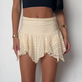 Amfeov-Korean High Waist Short Skirt Sweet Girl Aesthetic Multi-layers Mini Skirt Y2K Fairy Ruffles Irregular Hem Pleated Skirt