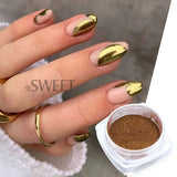 Amfeov Silver Gold Chrome Mirror Nails Glitter Powder Metallic Rubbing Dust Pigment Shiny Fine Flash Gorgeous Gel Polish Manicure Decor