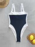 Amfeov Bandeau 2024 Sexy Women One Piece Swimsuit Female Swimwear Patchwork Brazilian Monokini Swimming Suit Bathing Suit Beachwear