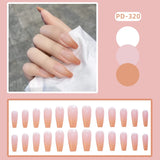 Amfeov 24pcs Girls Summer Holiday Gradient Blue Fake Nail Sweet Short Square Nail Art Tips with Glue Women Smooth Fake Nail Blueberry Milk Nails