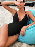 Amfeov 2024 Sexy Cross Bandage Backless Women Thong Swimwear One Piece Swimsuit Female High Cut Bathing Suit Swim Beach Wear