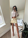 Back To School Amfeov hoco dresses High Waist Mini Skirts Y2k Streetwear Women’s 2024 New Summer Pleated Skirt Black A-line Turn-Down Short Skirts For Women