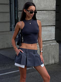 Back To School Amfeov hoco dresses Y2K Skirts Women Cotton Low Waist Pleated Mini Skirts 2024 Summer Harajuku Streetwear Pocket With Belts Micro Skirt