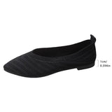 Amfeov Shallow Pointed Toe Ballet Flats Women Spring Autumn Low Slip on Comfortable Mules Soft Mesh Flat Knitted Dress Shoes Ladies 43