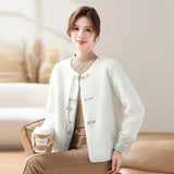 cold weather outfits Amfeov Autumn/Winter Thickened Warm Mink Jacket For Middle-Aged And Elderly Women's Clothing Traditional Chinese Style Leather Integrat