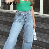 cold weather outfits Amfeov 2024 Autumn Winter Casual Women Jeans Fashion Streetwear Vintage Pockets Tierred High Waist Chic Ladies Long Denim Pants