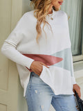 christmas outfit Amfeov Batwing Sleeves Long Sleeves Contrast Color Round-Neck Knitwear Pullovers Sweater Tops