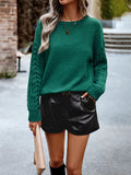 christmas outfit Amfeov Long Sleeves Loose Solid Color Round-Neck Pullovers Sweater