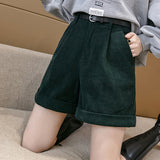 Amfeov Summer Dark Retro Corduroy Shorts