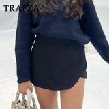 cold weather outfits Amfeov 2024 Autumn Winter Women Casual Mini Asymmetrical Skirts Shorts Fashion Sexy High Waist Solid Back Pockets Female Shorts