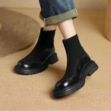 Amfeov Winter Shoes Black Platform Gothic Boots Women 2024 New Casual Back Zippers Women's Ankle Boots Women's Short Bootties