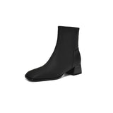 Amfeov Women Side Zipper Мартин сапоги Comfortable Mid Heel Ankle Boots Fashion Warm Winter Shoes Black Red White Women Boots