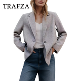 cold weather outfits Amfeov 2024 Spring Summer Office Lady Blazers Fashion Casual Elegant Solid Single Button Shrug Chic Women Blazers Vintage Jacket