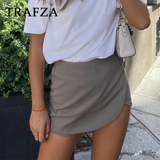 cold weather outfits Amfeov 2024 Autumn Winter Women Casual Mini Asymmetrical Skirts Shorts Fashion Sexy High Waist Solid Back Pockets Female Shorts