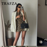 cold weather outfits Amfeov 2024 Spring Summer Women LEOPARD Sexy Dresses Fashion Nightclub O Neck Slim Sleeveless Print Elegant Ladies Mini Dresses