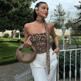 cold weather outfits Amfeov 2024 Spring Summer Streetwear LEOPARD Print Women Suits Fashion Strapless Sleeveless Tops+Chic Elegant Pencil Long Skirts