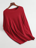 christmas outfit Amfeov Half Sleeves Loose Solid Color Off-The-Shoulder Knitwear Pullovers Sweater Tops