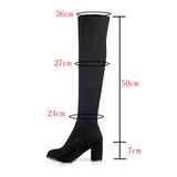 cold weather outfits Amfeov Faux Suede Boots over the knee high women boots women's autumn thigh high boots shoes bota B876a