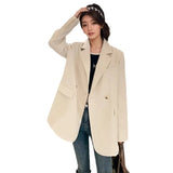 cold weather outfits Amfeov Streetwise Women's Loose-Fit Western-Style Suit Jacket New Design Sensibility Spring Autumn 2024 Season Side Slit Fashion Top