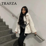 cold weather outfits Amfeov 2024 Autumn Winter Casual Women Jackets Fashion Streetwear Thick Oversized Solid Zipper O Neck Teddy Fleece Ladies Coats