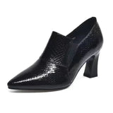 Amfeov 2024 Spring and Autumn New Fashion Pointed Outwear Solid Color Versatile Black Large Women's Shoes High Heel Single Shoe Women