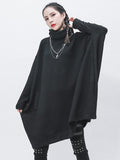 christmas outfit Amfeov Black Cropped Turtleneck Sweater Dress