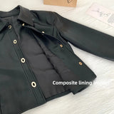 cold weather outfits Amfeov Temple Mannington Dark Pu Gold Buckle Black Leather Jacket Women's Casual Cool Motorcycle Cropped Leather Jacket Loose Fit Autum