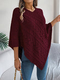 christmas outfit Amfeov Half Sleeves Loose Solid Color V-Neck Cape